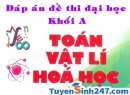 Đáp án 88Kinh Thể Thao, Casino Uy Tín đại học khối A năm 2013