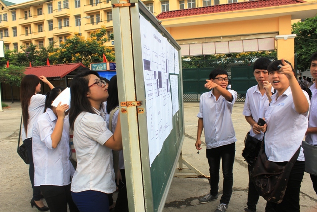 Hom nay hoc sinh lop 12 lam thu tuc du thi tot nghiep