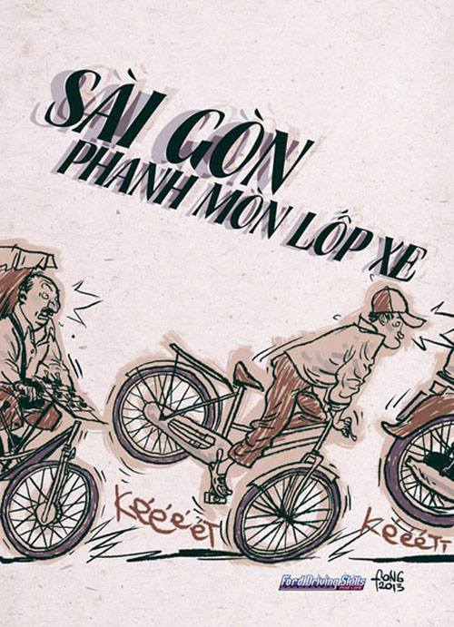 Hai huoc voi tranh biem hoa ve giao thong cua hoa si \