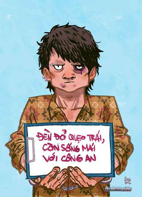Hai huoc voi tranh biem hoa ve giao thong cua hoa si \