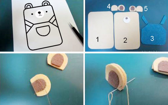 May túi đựng điện thoại hình gấu con cực cute