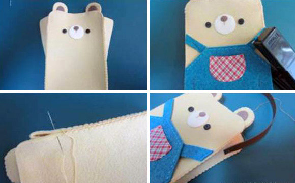 May túi đựng điện thoại hình gấu con cực cute