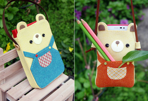 May túi đựng điện thoại hình gấu con cực cute