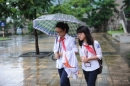 Học sinh Hà Nội đội mưa dự lễ khai giảng