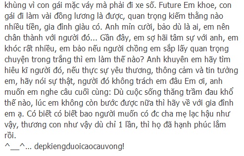 Loi thu toi cua anh trai viet cho co em gai dua doi