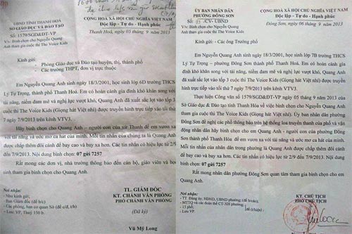 Thanh Hoa len tieng truoc cong van chi dao binh chon cho Quang Anh