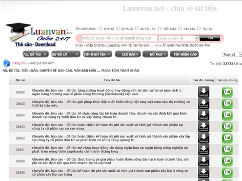 Không khó để có thể thuê viết luận văn trên các website 