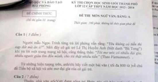 De thi HS gioi co Ba Tung, Ngoc Trinh: So Giao duc len tieng