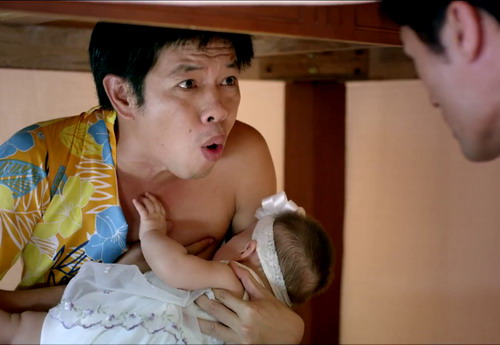 Một cảnh hài hước của Thái Hòa trong phim
