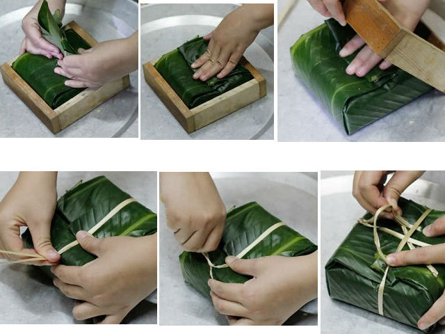 Cách gói bánh chưng xanh