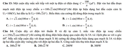 De thi thu dai hoc mon Ly khoi A, A1 nam 2014 lan 2 truong THPT chuyen Le Quy Don - Quang Tri