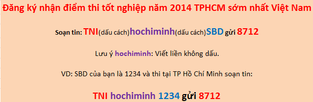 Diem thi tot nghiep TPHCM nam 2014