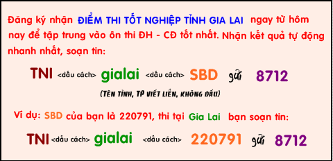 Tra cuu diem thi tot nghiep THPT tinh Gia Lai nam 2014