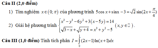 De thi thu dai hoc mon Toan khoi A,A1,B nam 2014 tinh Hai Duong