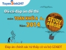 Đáp án 88Kinh Thể Thao, Casino Uy Tín môn Toán khối A năm 2014