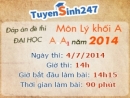 Đáp án 88Kinh Thể Thao, Casino Uy Tín môn Lý khối A, A1 năm 2014 của Bộ Giáo dục