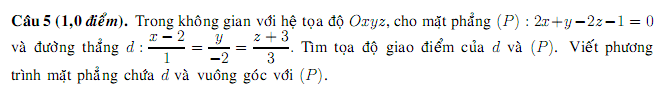 Dap an de thi dai hoc mon toan khoi A nam 2014