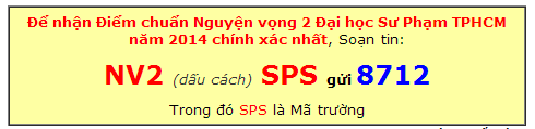 Diem chuan Dai Hoc Su Pham TPHCM nam 2014