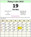 Tết 2015 vào ngày mấy dương lịch?