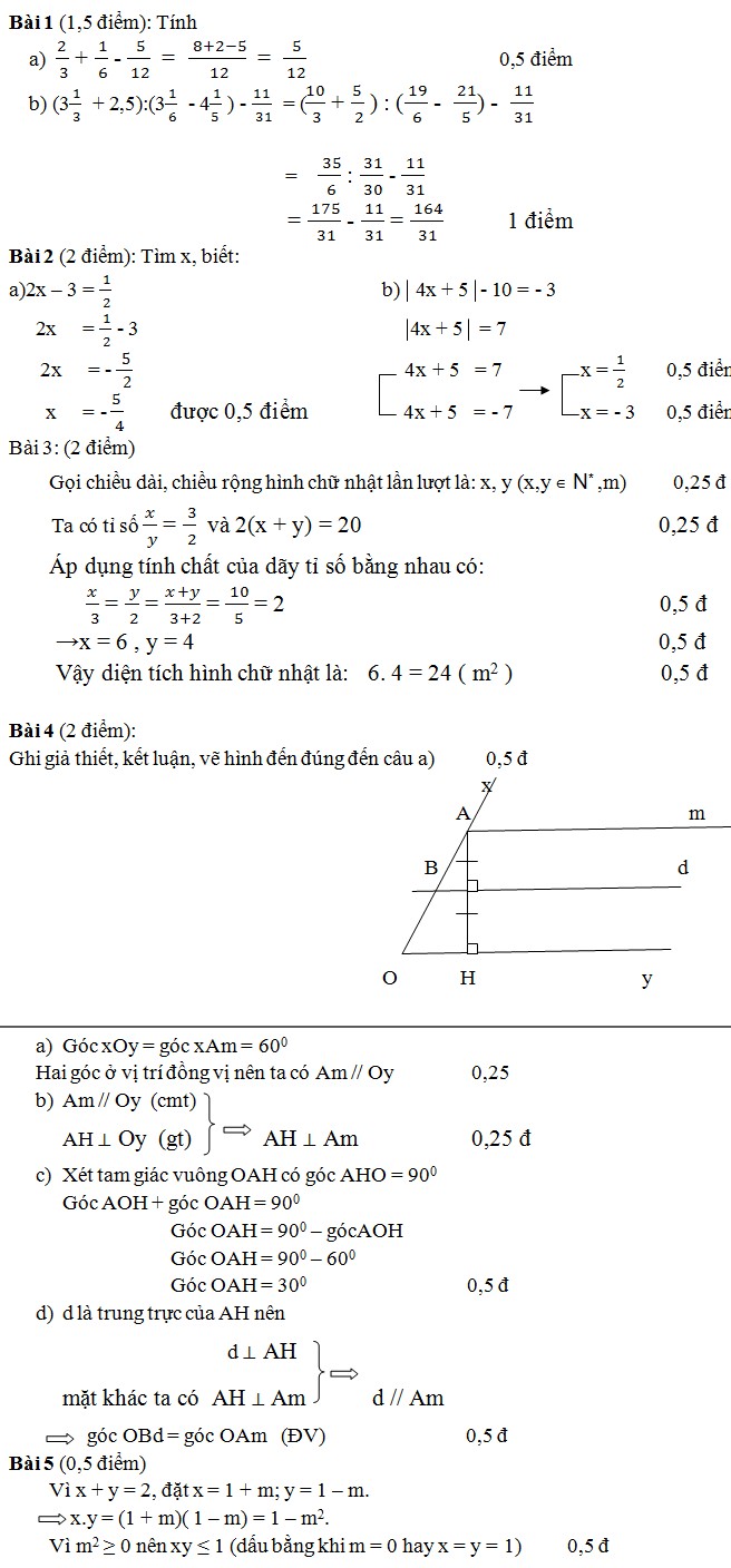 De thi khao sat 8 tuan hoc ki 1 lop 7 mon Toan nam 2014 - THCS Cu Khe