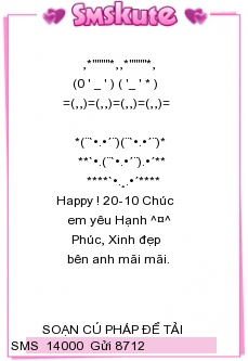 Tin nhan hinh ngay 20/10 dep nhat