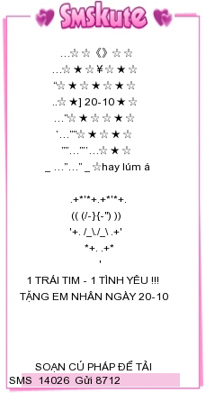 Tin nhan hinh ngay 20/10 dep nhat