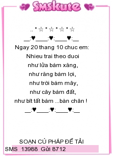 Tin nhan hinh ngay 20/10 dep nhat