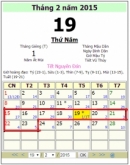 Lịch nghỉ tết 2015 và các ngày lễ tết năm 2015