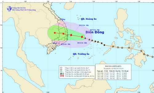Tin bao khan cap con bao so 4 giat cap 11