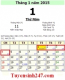 Lịch nghỉ tết dương lịch năm 2015