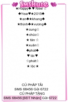 SMS kute chuc mung nam moi 2015