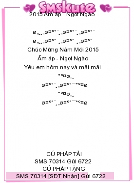 SMS kute chuc mung nam moi 2015