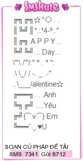 Tin nhan hinh valentine 2015 dep nhat