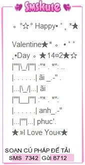 Tin nhan hinh valentine 2015 dep nhat