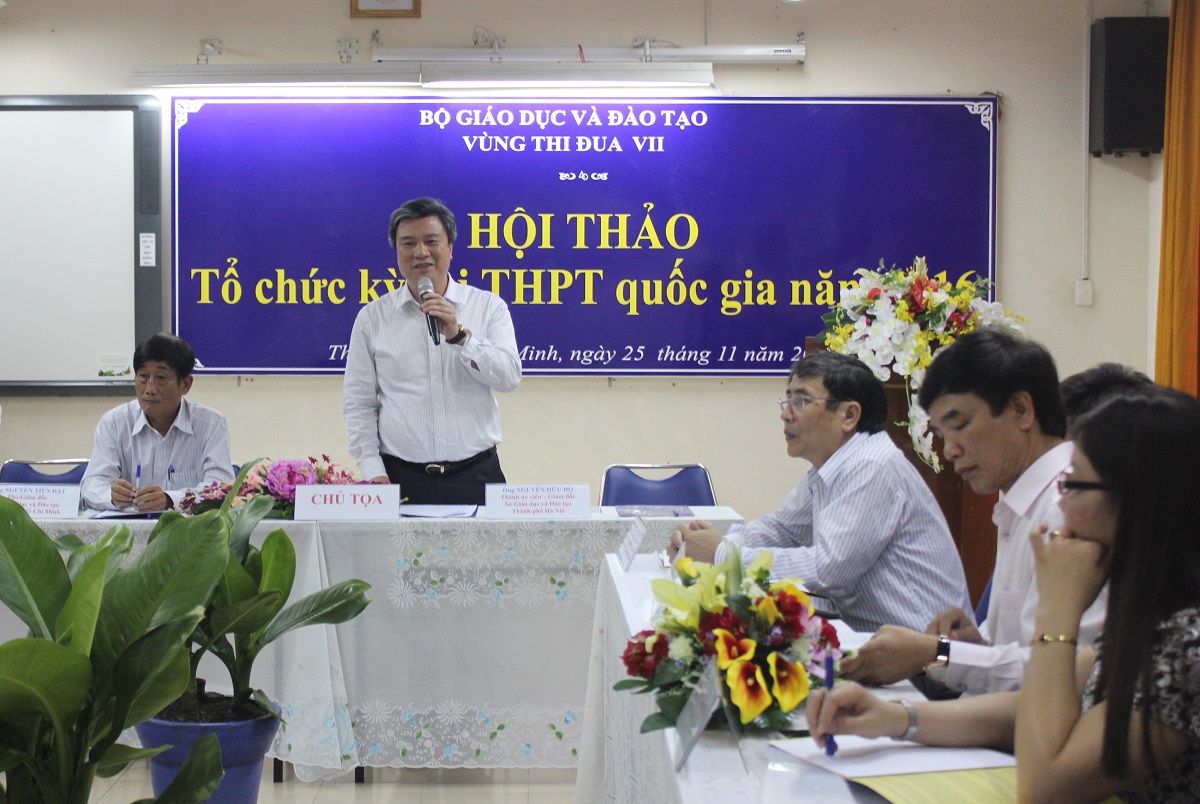 
Hội thảo góp ý về kỳ thi THPT quốc gia 2016 diễn ra tại TPHCM chiều ngày 25/11 với sự tham dự của đại diện lãnh đạo Sở GD-ĐT 5 thành phố lớn.
