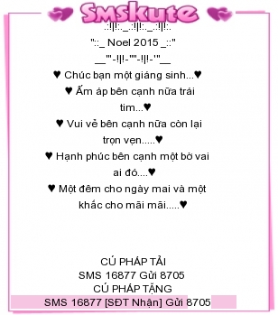 SMS kute chuc Giang sinh 2015 dep nhat