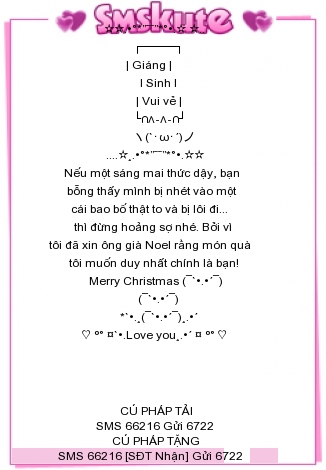 SMS kute chuc Giang sinh 2015 dep nhat