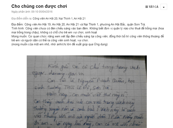 Ngay sau khi tiếp nhận kiến nghị của HS Quân, lãnh đạo chính quyền TP Đà Nẵng đã chỉ đạo các cấp, ngành liên quan đáp ứng nguyện vọng chính đáng của công dân