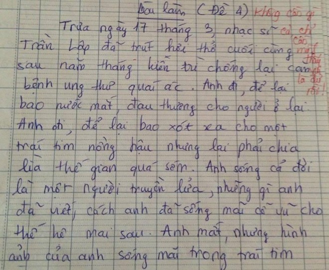 Bai van 9 diem ve Tran Lap va cau hoi 'song sao cho dang' hinh anh 1