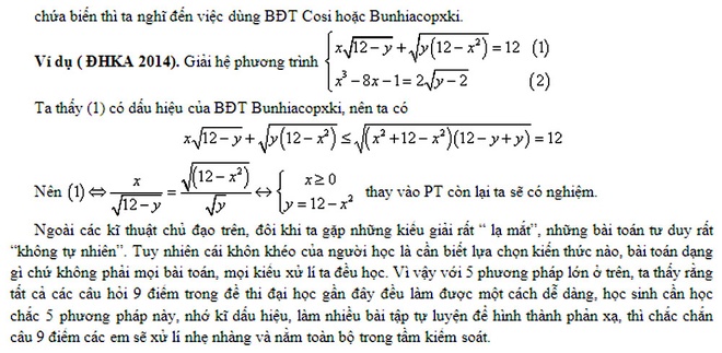 Bi quyet an tron cau diem 9 trong de thi THPT Quoc gia mon Toan