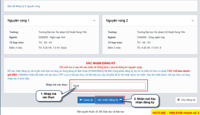 Quy trình nộp hồ sơ đăng ký xét tuyển trực tuyến 