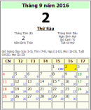 Quốc khánh 2/9/2016 vào thứ mấy?