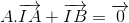 A. overrightarrow{IA} + overrightarrow{IB}=overrightarrow{0}