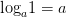 dpi{100} {log _a}1 = a