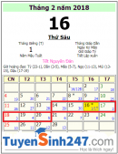 Lịch nghỉ tất cả các ngày lễ tết năm 2018