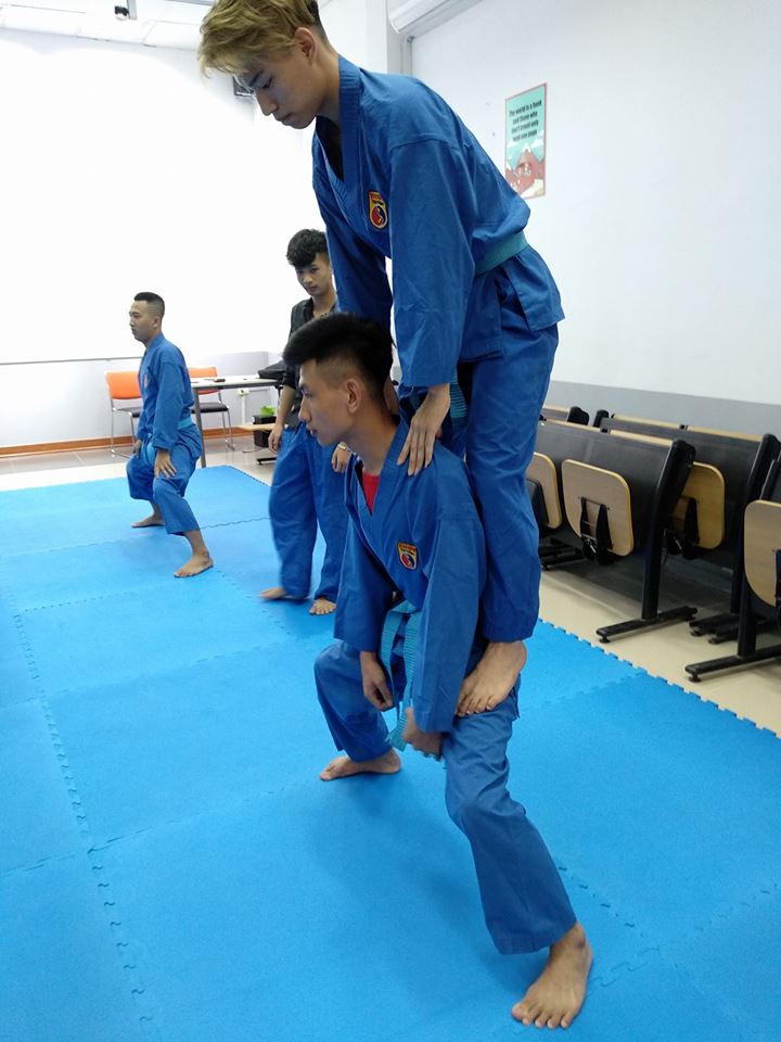 Tinh than vo dao Vovinam nhuom xanh mau BTEC FPT