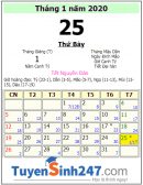 Tết 2020 vào ngày mấy dương lịch?
