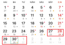 Lịch nghỉ tất cả các ngày lễ năm 2019: giỗ tổ Hùng Vương, 30/4, 2/9