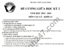 Đề cương ôn tập giữa kì 2 môn Lý lớp 12 - THPT Xuân Đỉnh 2024