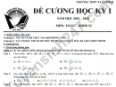 Đề cương học kì 1 môn Toán lớp 12 THPT Xuân Đỉnh 2024